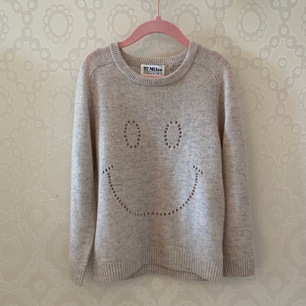 27 Miles Girl's Gray Wool Cashmere Sweater